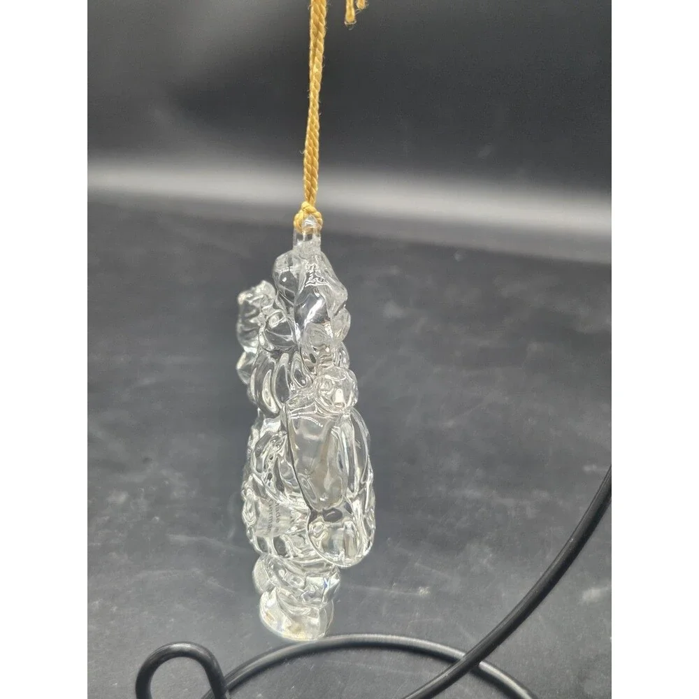 Christmas Ornament Gorham Santa Claus W Dove Full Lead Crystal In Box Germany